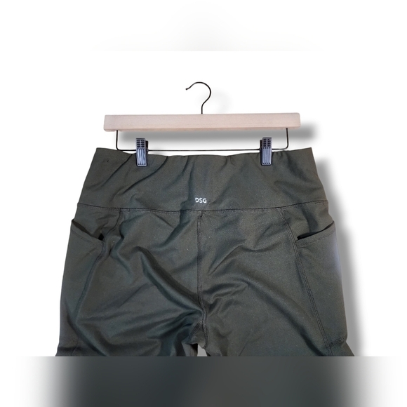 DSG Pants - DSG Leggings Stretch Workout Pockets Quick Dry Moss/Olive Womens XL